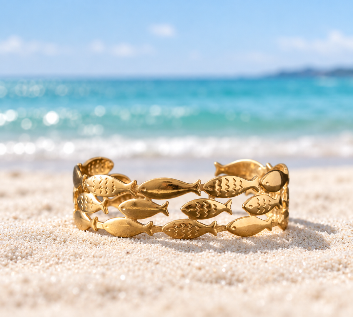 Golden Ocean Cuff Bracelet