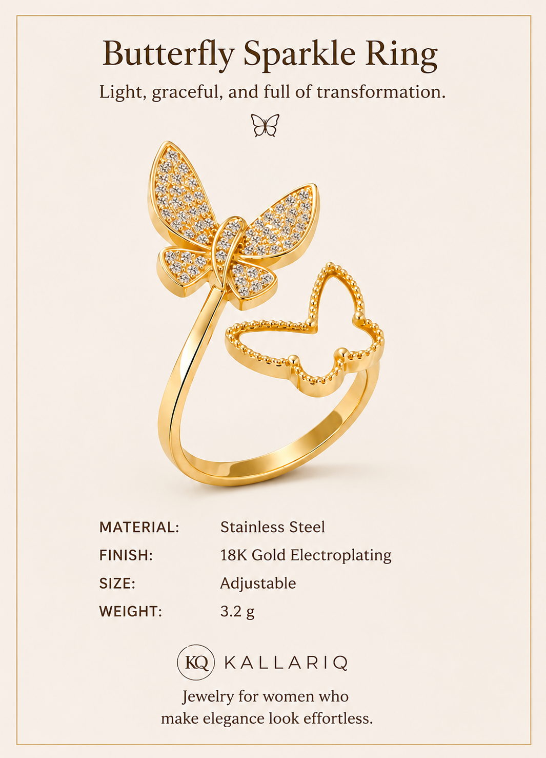 Butterfly Sparkle Ring