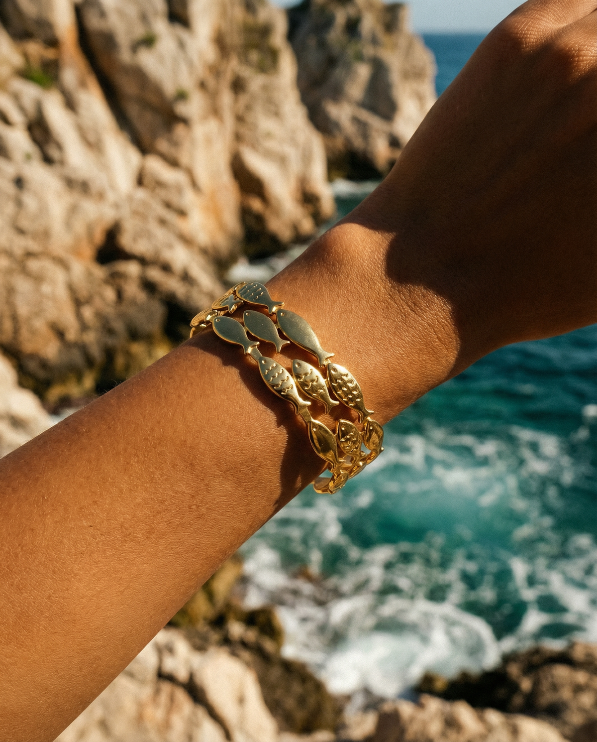 Golden Ocean Cuff Bracelet