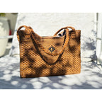 Handwoven Tote - Diamond Motif - Honey