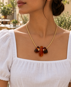Amber Glow Sculptural Necklace