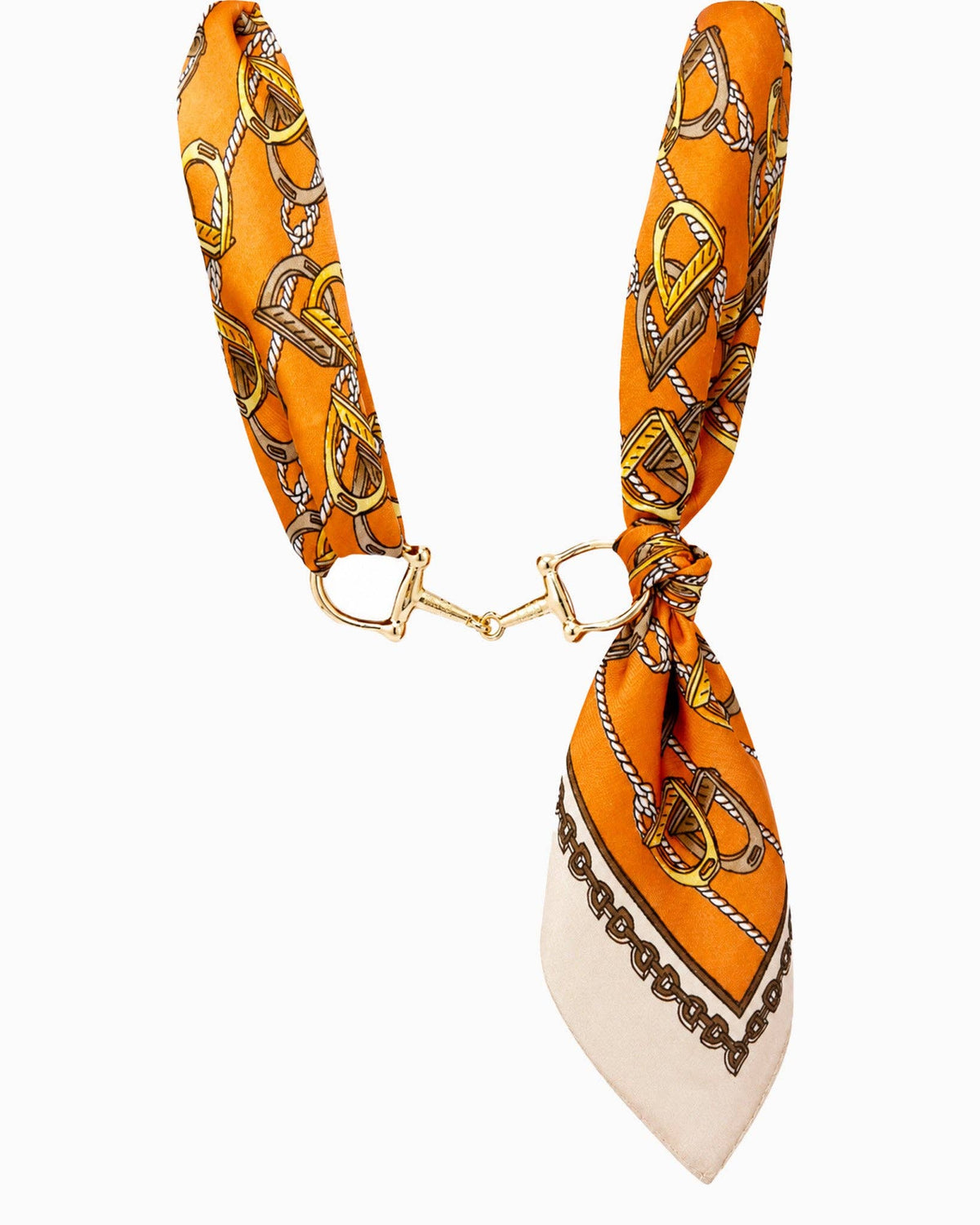 Horse Bit Silk Scarf Chocker Necklace: Green