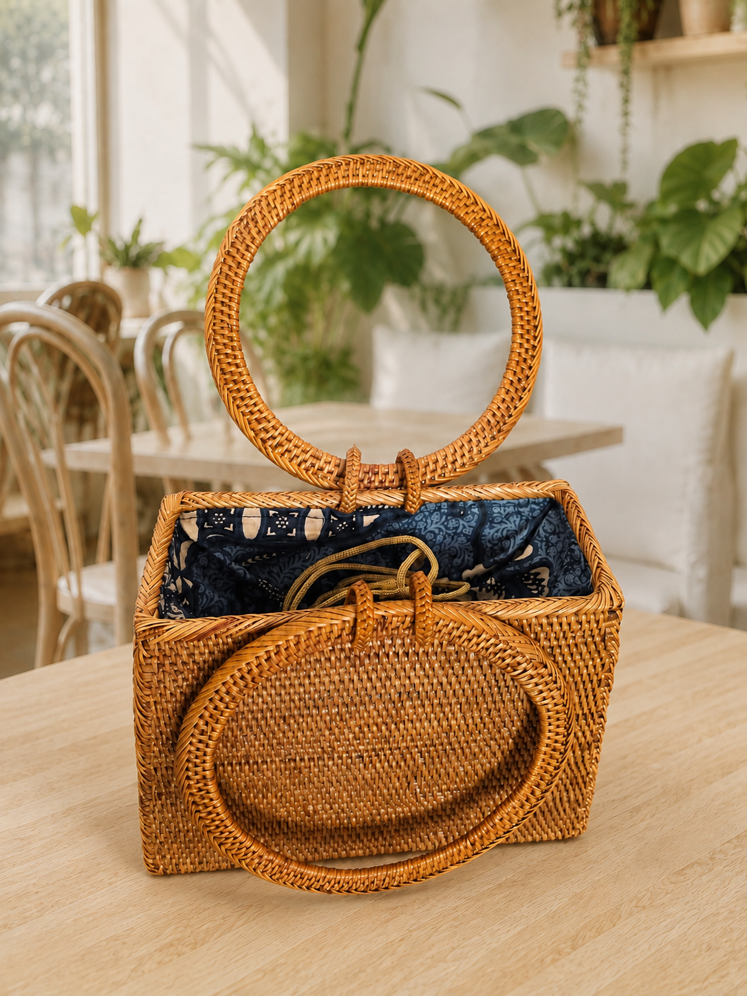 Ata Grass Mini Tote - Circular Handles - Boho Style