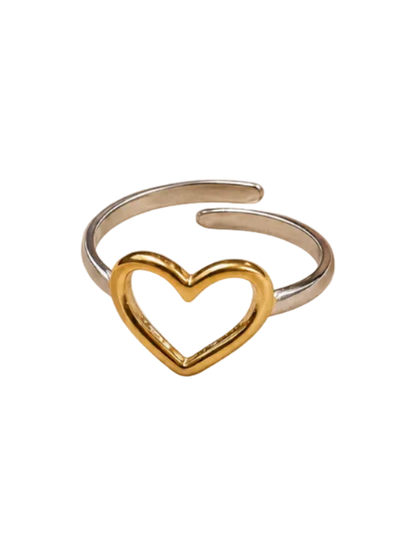 Open Heart Two-Tone Ring