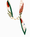 Horse Bit Silk Scarf Chocker Necklace: Green