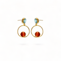 Blue Catseye Handmade Gold Earrings