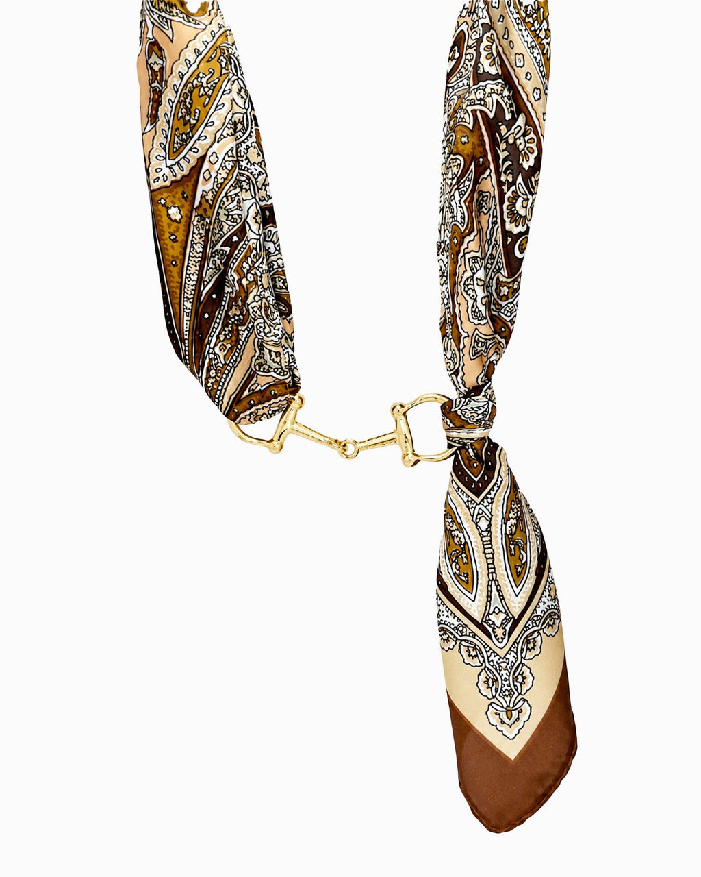 Horse Bit Silk Scarf Chocker Necklace: Green