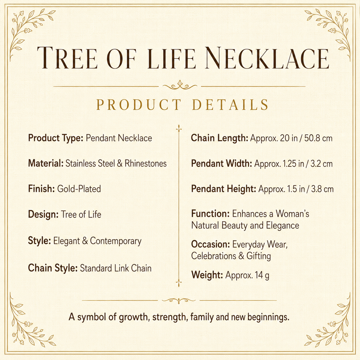 Tree of Life Gold-Plated Necklace