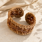 Handwoven Rattan Boho Bracelet