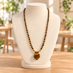 Tiger Eye Beaded Necklace | Handmade Boho Heart Necklace