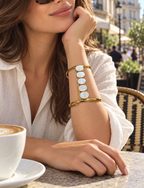 Sculptural Mother-of-Pearl Cuff Bracelet