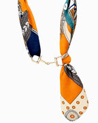 Horse Bit Silk Scarf Chocker Necklace: Green