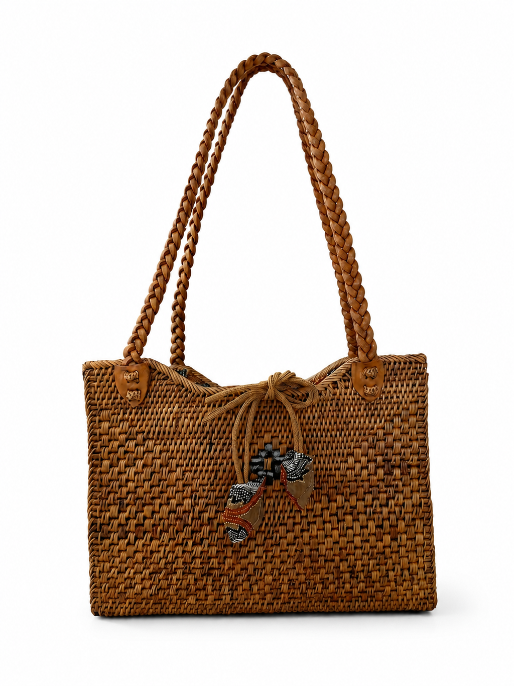 Handwoven Tote - Diamond Motif - Honey