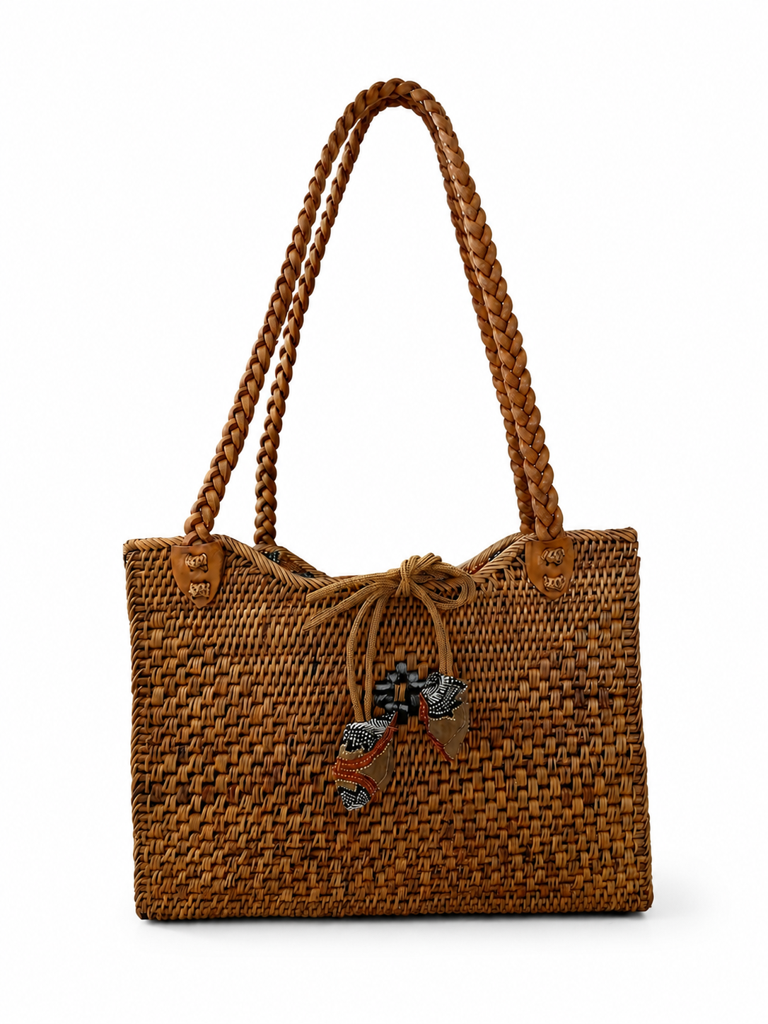 Handwoven Tote - Diamond Motif - Honey