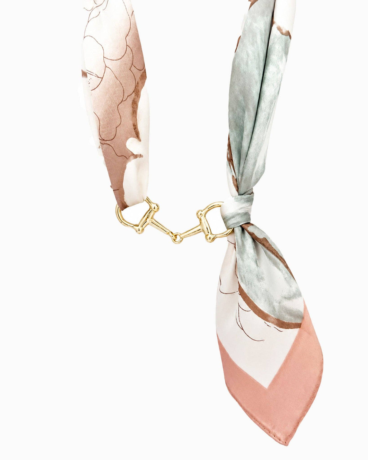 Horse Bit Silk Scarf Chocker Necklace: Green