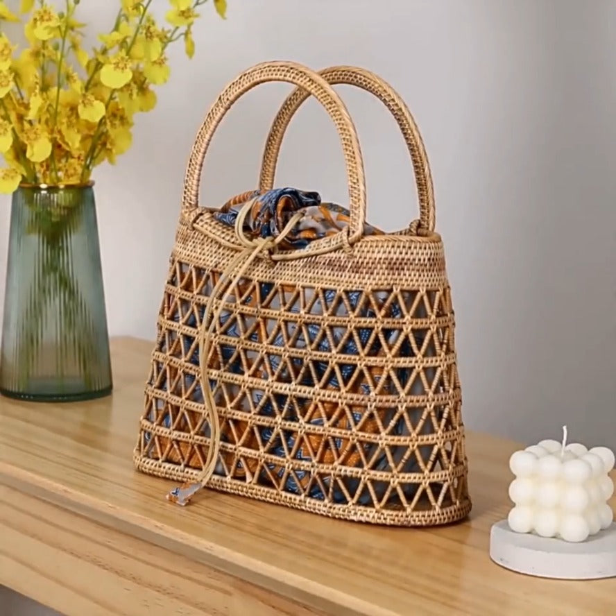 Ata Grass Tote - Bali Craft - Golden Finish